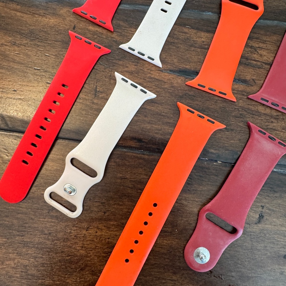 Smartwatch Silicone Bands - Red, Orange, White-Size 44 - Picture 2 of 4